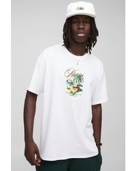 BoohooMAN - Oversized Miami Palm Graphic T Shirt - Lyst