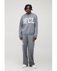 BoohooMAN - Tall Ofcl Knitted Oversized Sweat & Jogger Tracksuit - Lyst