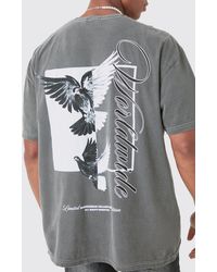 Boohoo - Oversized Dove Worldwide Back Print T-shirt - Lyst