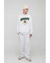 BoohooMAN - Oversized Homme Varsity Applique Hooded Tracksuit - Lyst