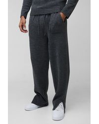 BoohooMAN - Relaxed Fit Split Hem Brushed Knit Sweatpants - Lyst