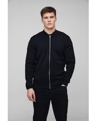 BoohooMAN - Tall smarte Strick-Bomberjacke - Lyst