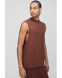 BoohooMAN - Basic Drop Armhole Extended Neck Tank - Lyst