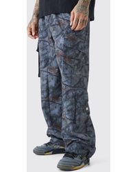 Boohoo - Tall Elasticated Waist Camo Cargo Pants - Lyst