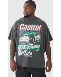 BoohooMAN - Plus Oversized Castrol Gtx Wash License Print T-Shirt - Lyst