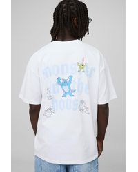 BoohooMAN - Weißes Oversize T-Shirt mit lizenziertem Disney Monsters Inc Print - Lyst