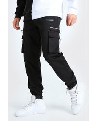 boohooman grey cargo joggers