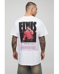 BoohooMAN - White Oversized Elvis Presley License Printed T-shirt - Lyst