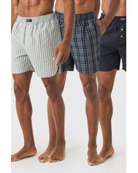 BoohooMAN - 3 Pack Woven Boxers In Multi - Lyst