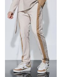 BoohooMAN - Tall Skinny Fit Colour Block Panel Suit Pants - Lyst