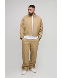 BoohooMAN - Plus Oversized Boxy Canvas Carpenter Panel Worker Jacket - Lyst