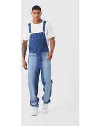 BoohooMAN - Relaxed Gradient Washed Dungaree - Lyst