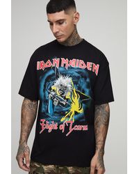 Boohoo - Tall Oversized Iron Maiden License Print T-Shirt - Lyst