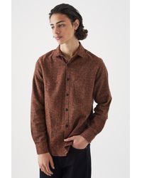 BoohooMAN - Wool Look Melton Button Through Overshirt - Lyst