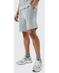 Boohoo - Relaxed Fit Mid Towelling Homme Shorts - Lyst