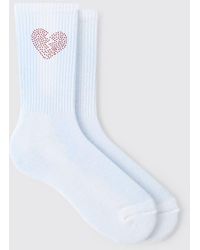BoohooMAN - Socken mit Strass und gebrochenem Herzen - Lyst