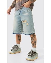 BoohooMAN - Ripped Denim Jorts - Lyst