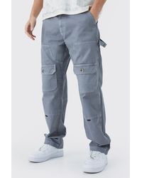 BoohooMAN - Relaxed Carpenter Cargo Contrast Stitch Trouser - Lyst