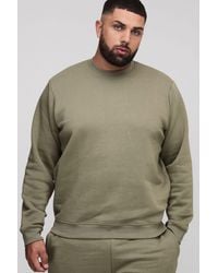 BoohooMAN - Plus Basic Regular Fit Crew Neck Sweatshirt - Lyst