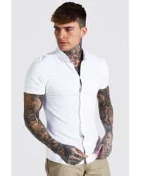 BoohooMAN - Muscle Fit Short Sleeve Jersey Shirt - Lyst