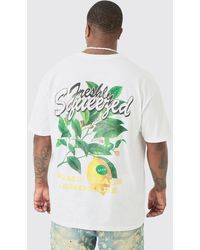 BoohooMAN - Plus Homemade Lemonade Printed T-shirt In White - Lyst