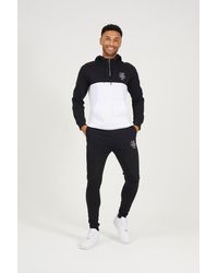 BoohooMAN - Brave Soul Contrast Panel Quarter Zip Hoody And Jogger Set - Lyst