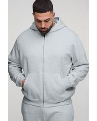 Boohoo - Plus Basic Regular Zip Through Hoodie - Lyst