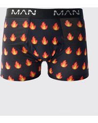 BoohooMAN - Flame Print Boxers - Lyst