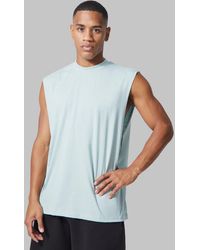 BoohooMAN - Man Active Gym Tank With Woven Tab - Lyst