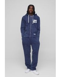 BoohooMAN - Regular Fit Washed Tear Away Carpenter Zip Hooded Tracksuit - Lyst