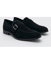BoohooMAN - Faux Suede Buckle Loafer - Lyst