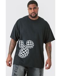 BoohooMAN - Plus Oversize Mickey Mouse License T-shirt Black - Lyst