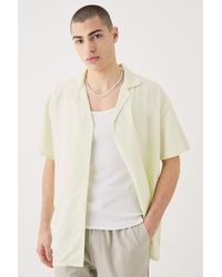 Boohoo - Short Sleeve Oversized Linen Shirt - Lyst