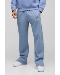 BoohooMAN - Official Man Jogginghose mit geradem Bein und geteiltem Saum - Lyst