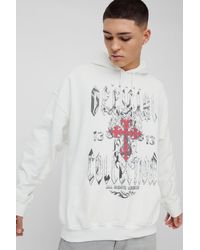 BoohooMAN - Oversized Official Cross Graphic Hoodie - Lyst