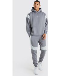 BoohooMAN - Oversized Man Colour Block Hooded Tracksuit - Lyst