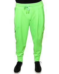 BoohooMAN - Dolce & Gabbana Joggers Neon Green Style Pants - Lyst