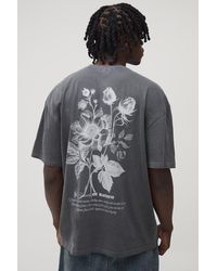 BoohooMAN - Tall Oversized Official Floral Print Washed T-Shirt - Lyst