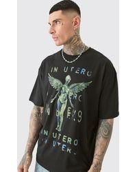 BoohooMAN - Tall Oversized Nirvana Utero T-shirt In Black - Lyst