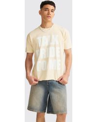 BoohooMAN - Oversized Boxy Talk Pride To Me Distressed T-shirt - Lyst