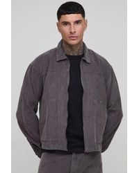 BoohooMAN - Tall Washed Cord Relaxed Boxy Worker Jacket - Lyst