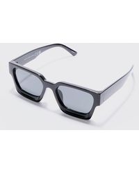 BoohooMAN - Plastic Retro Sunglasses In Black - Lyst