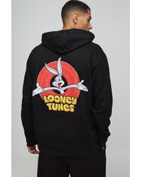 BoohooMAN - Oversized Looney Tunes License Print Hoodie - Lyst