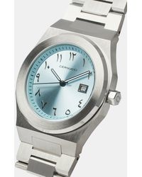 BoohooMAN - Cernucci Cernucci Blue Arabic Dial Polished Watch - Lyst