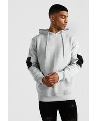 BoohooMAN Colour Block Utility Hoodie - Gray
