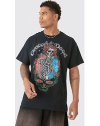 BoohooMAN - Oversized Greatful Dead Band License T-shirt - Lyst