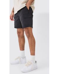 Boohoo - Slim Fit Elasticated Waist Cargo Shorts - Lyst