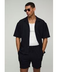 Boohoo - Pantalón Y Camisa Oversize Elástica De Manga Corta Con Rombos - Lyst