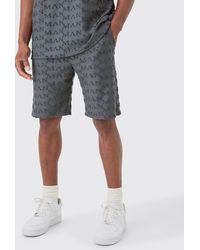 BoohooMAN - Loose Fit Towelling Jacquard Shorts - Lyst