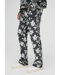BoohooMAN - Tall Floral Tapestry Stacked Flared Trousers - Lyst